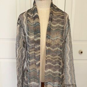 Chicos Size 2 Open Weave Light Jacket/Cover-Up